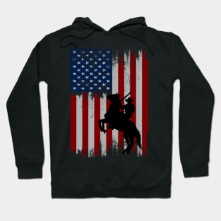 cowboy american flag vintage usa  cowboy Rodeo Roping Horse Riding Hoodie